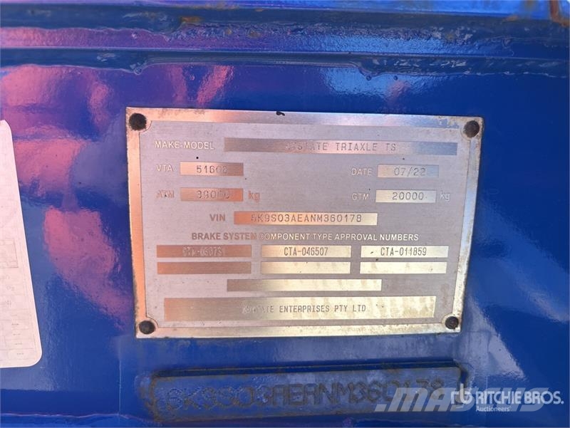 Austate 12.2 m Tri/A Container Trailer Kontejnerske prikolice