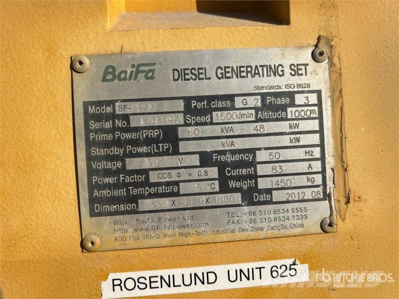Baifa BF-C65S 60 kVA Skid-Mounted Generator Set Diesel Generators