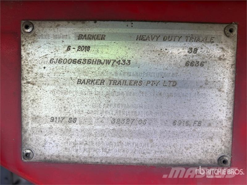 Barker 13.6 m Tri/A Moving Floor Trailer Walking floor semi-trailers