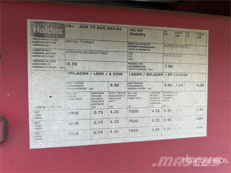 Barker 13.6 m Tri/A Moving Floor Trailer Walking floor semi-trailers