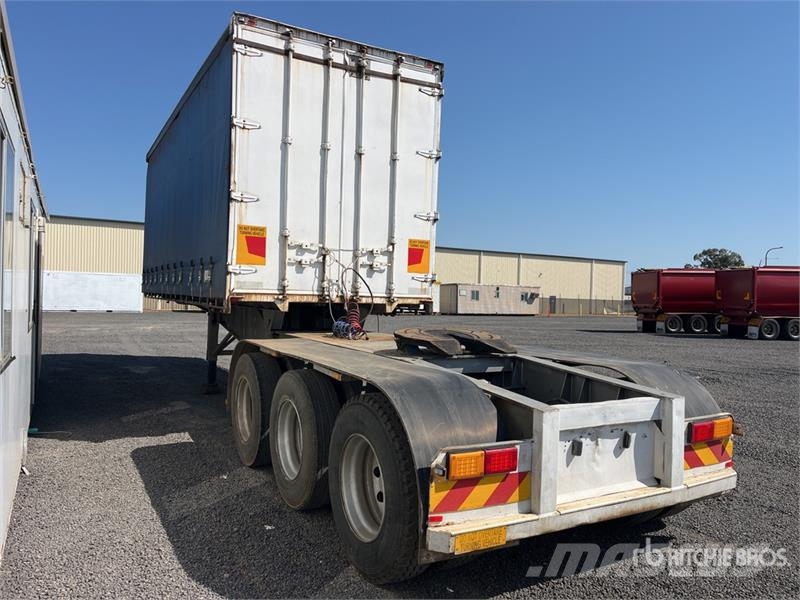  Barker 7.3 m Tri/A B-Double Lead Rollback Curtain  Curtainsider trailers