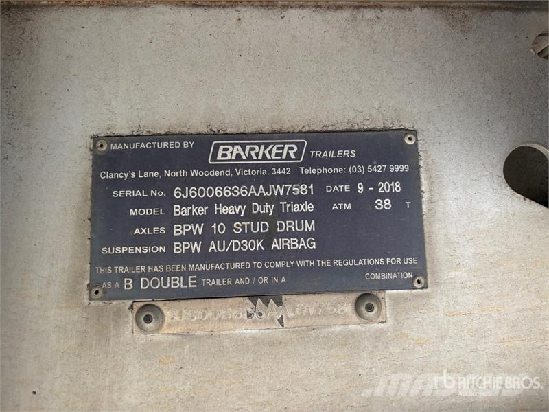  Barker Tri/A B-Double Lead Flatbed Trailer مقطوروات مسطحة/مفصلية الجوانب