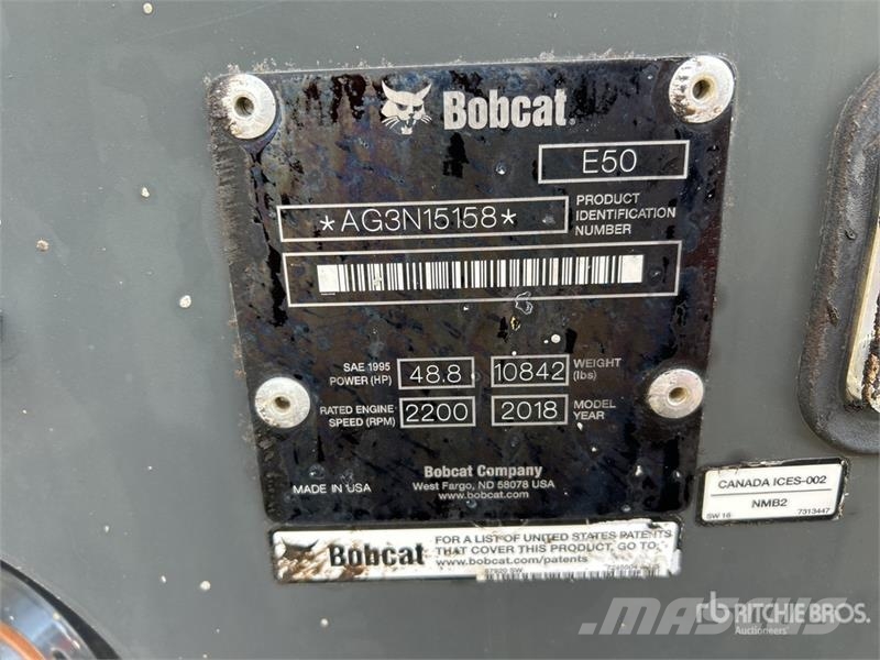 Bobcat E50 Mini Excavator Mini excavators < 7t (Mini diggers)
