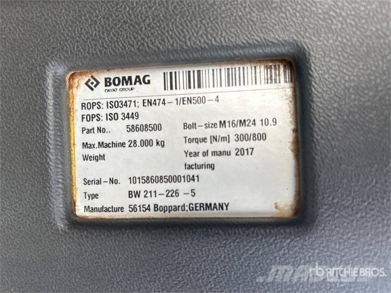 Bomag BW213D5 Smooth Drum Compactor Valjci sa jednim bubnjem