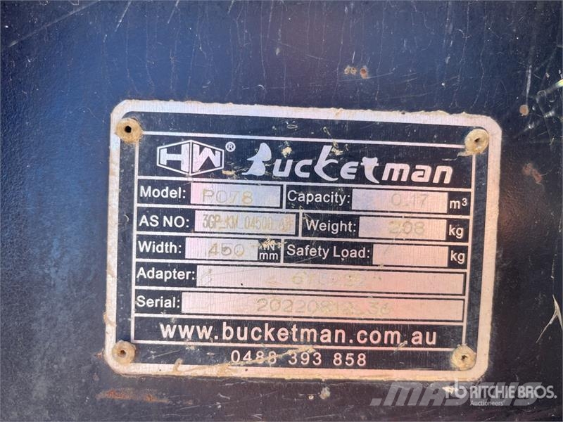 Bucketman 500 mm Q/C Digging Excavator Bucket - Fi دلاء