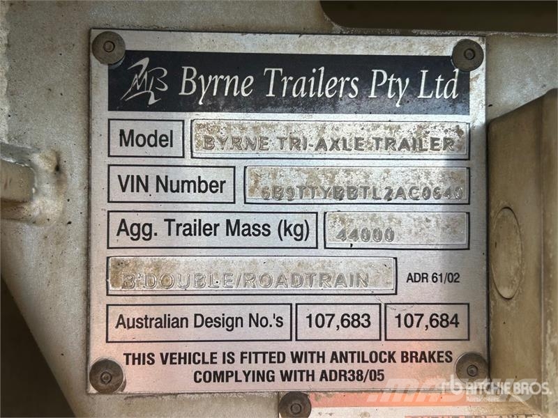  Byrne 6.3 m Tri/A B-Double Lead Livestock Trailer Prikolice za prijevoz stoke