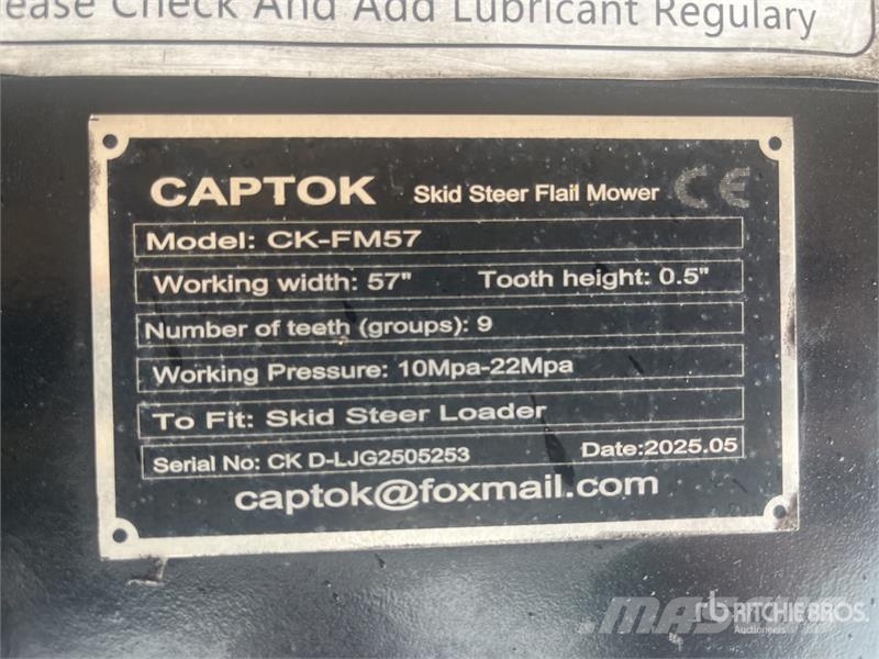 Captok CK-FM57 1500 mm Skid Steer Flail Mower (Unused) Mowers