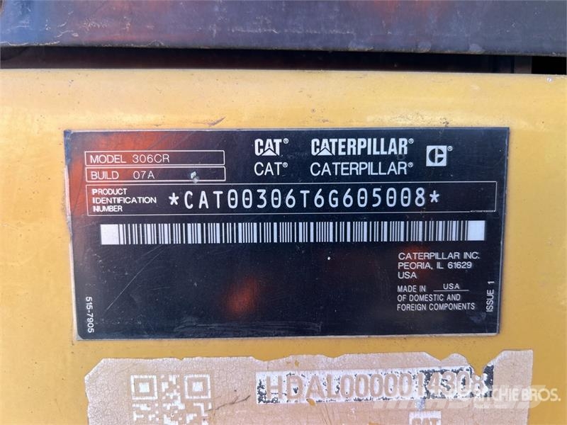 CAT 306 CR Tracked Excavator Rupsgraafmachines