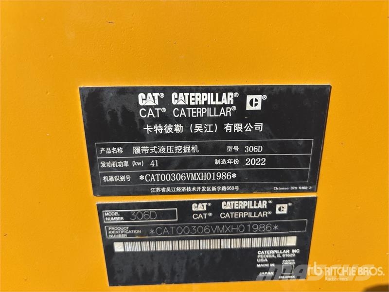 CAT 306D Mini Excavator 小型挖土機/掘鑿機<7t(小型挖掘機)
