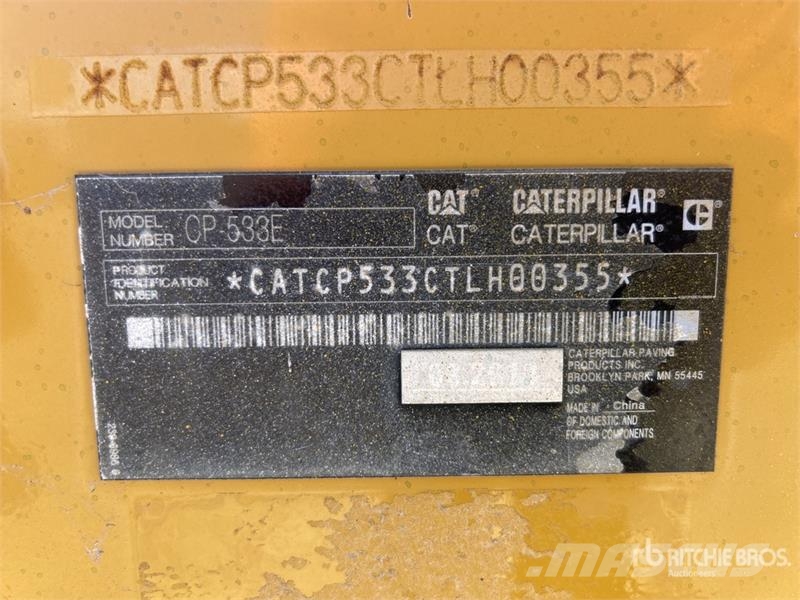 CAT CP-533E Padfoot Drum Compactor Ühe trumliga rullid