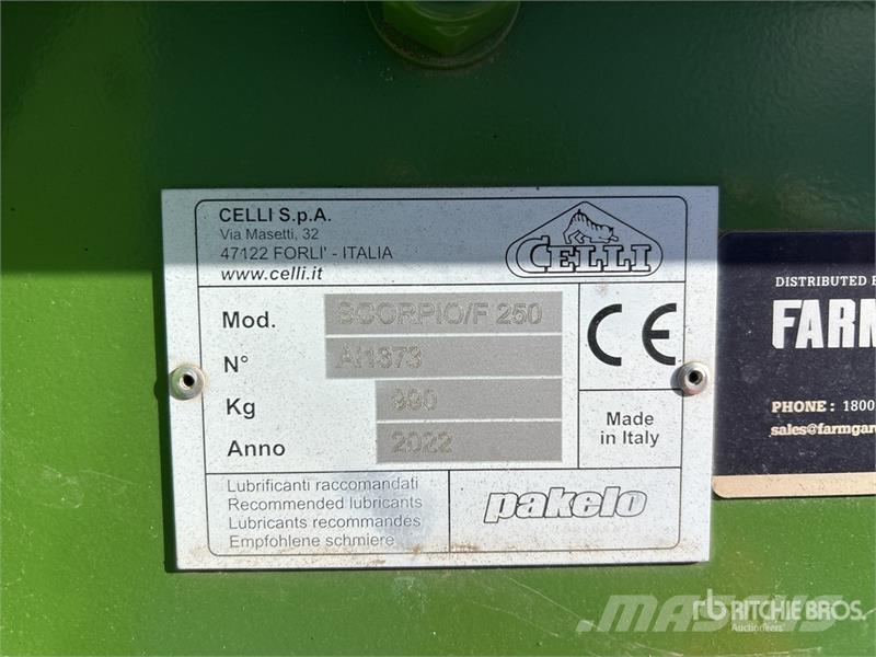Celli Scorpio/F250 2500 mm 3-Point Flail Mower Žacie stroje