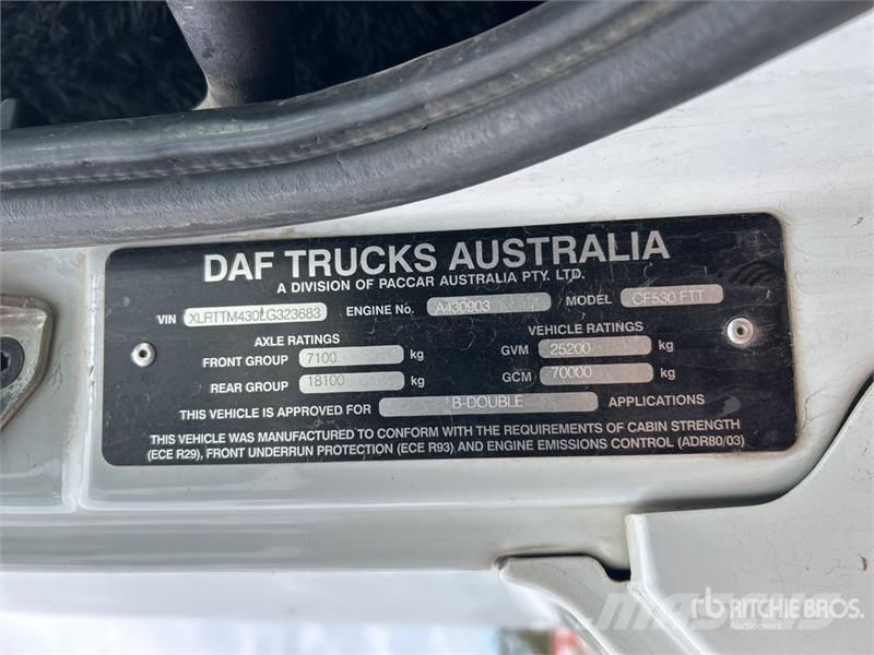 DAF CF17.530 6x4 T/A Sleeper Truck Tractor Truck Tractor Units