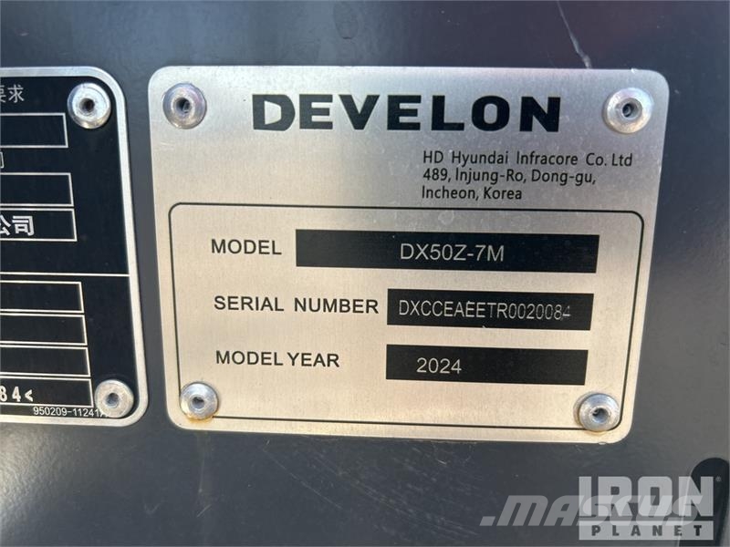 Develon DX50Z-7M Mini Excavator (Unused) Mini bagri <7t