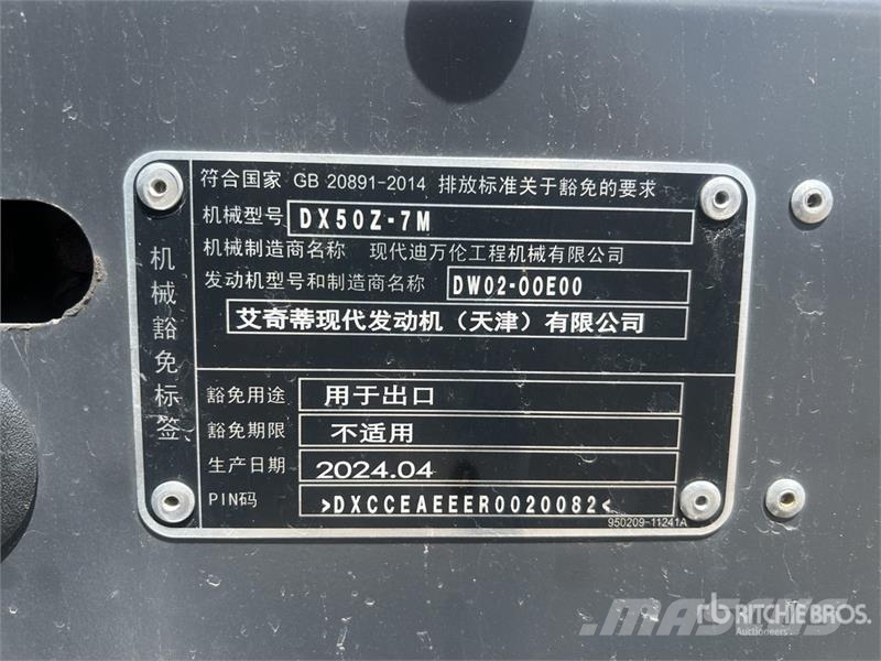 Develon DX50Z-7M Mini Excavator (Unused) Minigravemaskiner