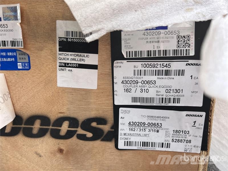 Doosan EQC03D Excavator Coupler (Unused) Greito sujungimo jungtys
