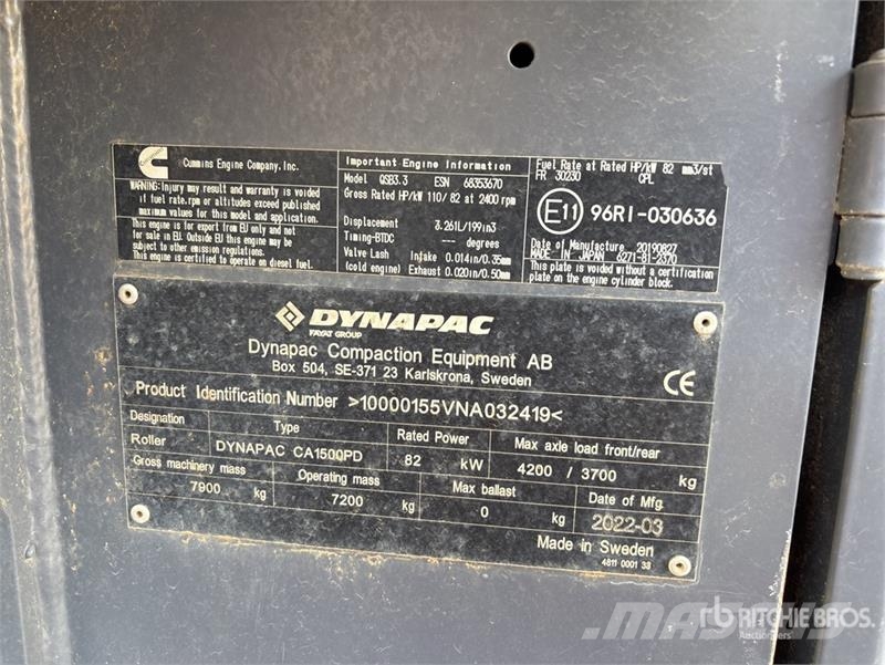Dynapac CA1500 PD Padfoot Drum Compactor Egydobos hengerek