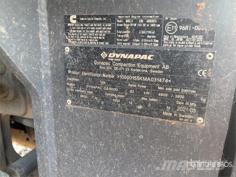 Dynapac CA1500D Smooth Drum Compactor Egydobos hengerek