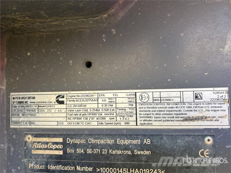 Dynapac CA3500D Smooth Drum Compactor Compactoare monocilindrice