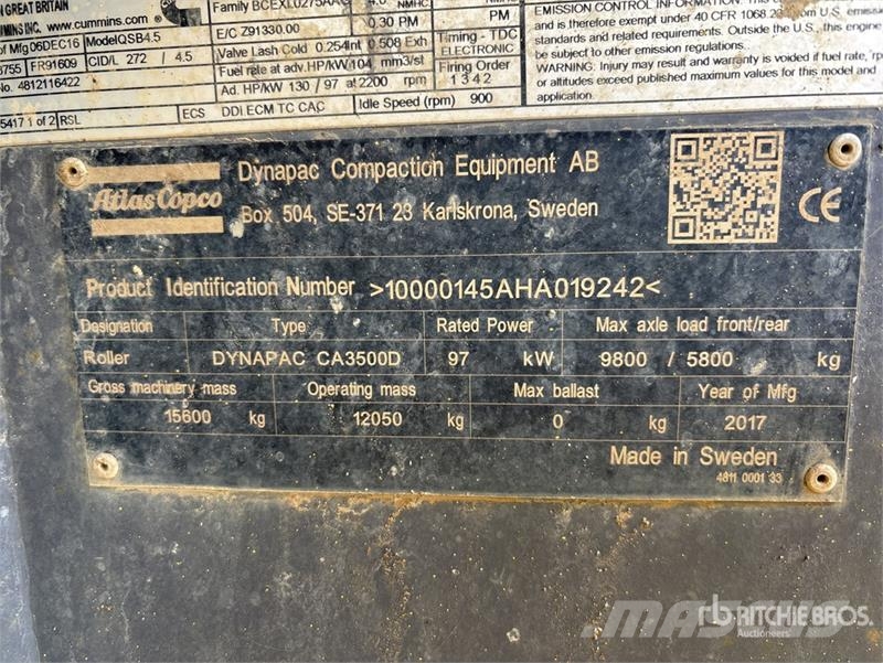 Dynapac CA3500D Smooth Drum Compactor Egydobos hengerek