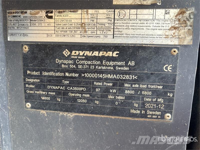 Dynapac CA3500PD Padfoot Drum Compactor Egydobos hengerek