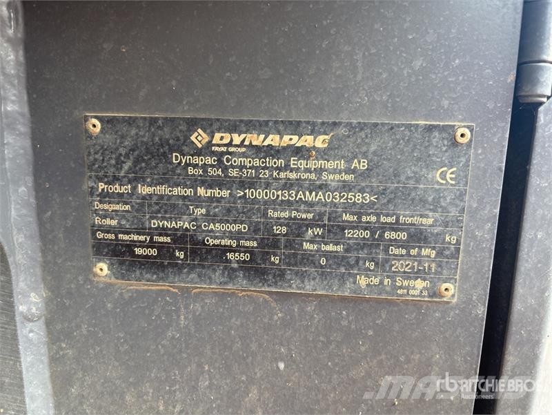 Dynapac Ca5000pd Padfoot Drum Compactor Single drum rollers