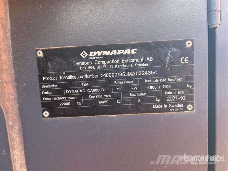 Dynapac CA6000D Smooth Drum Compactor Walzenzüge