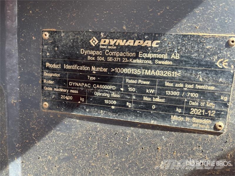 Dynapac CA6000PD Padfoot Drum Compactor Egydobos hengerek