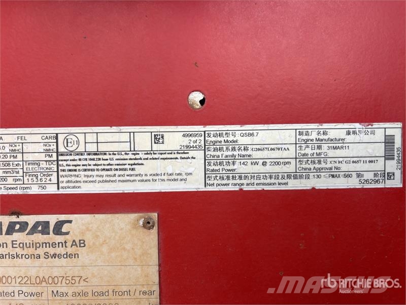 Dynapac CA602D Smooth Drum Compactor Ühe trumliga rullid