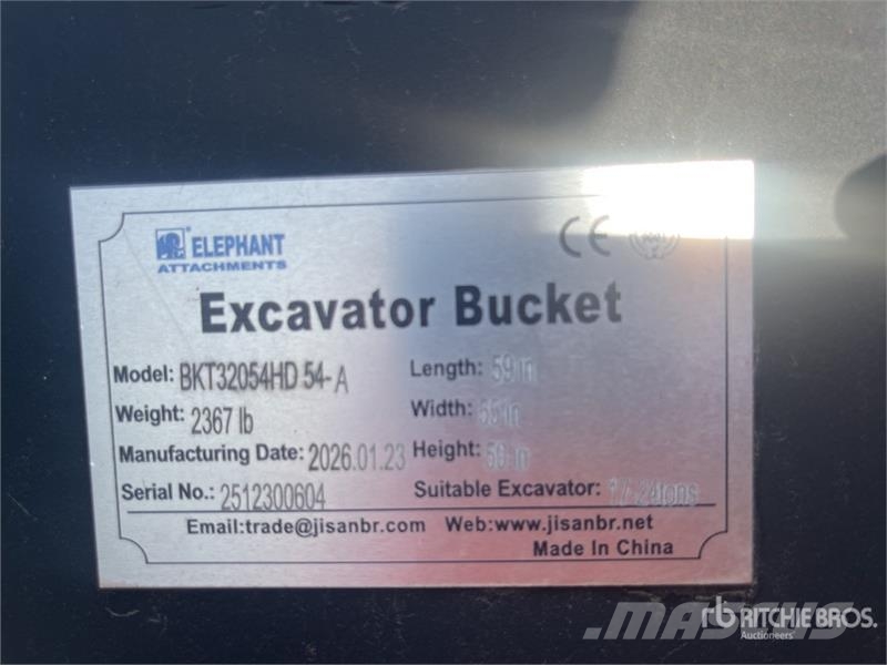  Elephant BKT32054HD 1400 mm Digging Excavator Buck دلاء