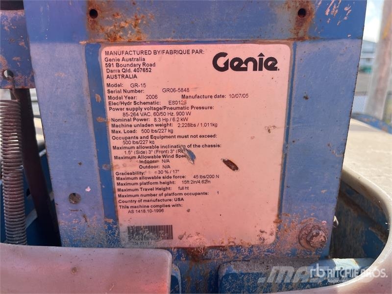 Genie GR15 Electric Scissor Lift (Inoperable) Ανυψωτήρες ψαλιδωτής άρθρωσης