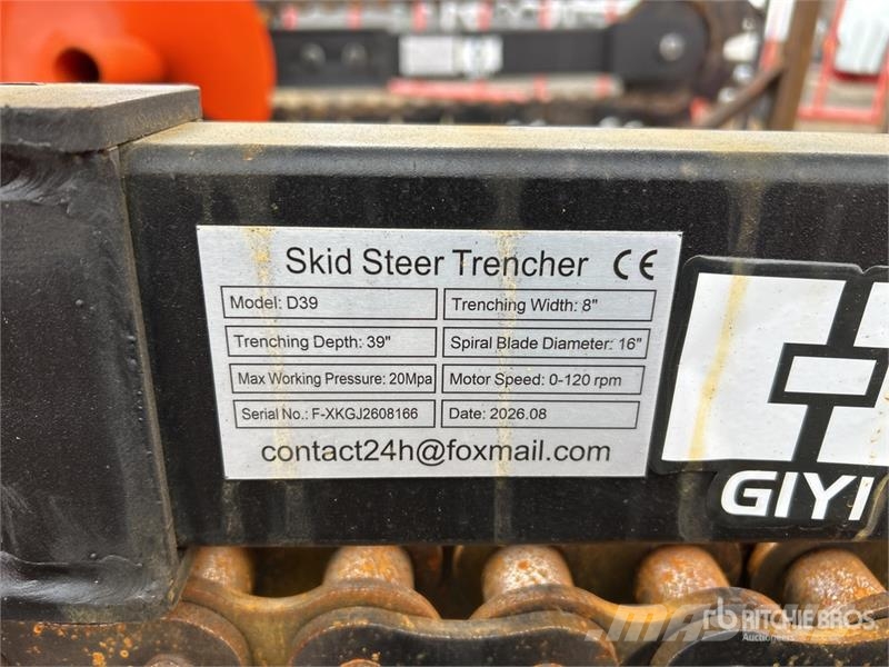 GIYI D39 39 in Mini Skid Steer Trencher (Unused) ماكينات حفر خنادق