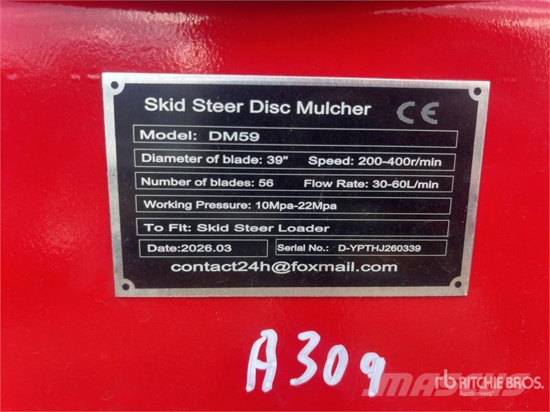 GIYI DM59 1150 mm Skid Steer Mulcher (Unused) Metsamultšerid