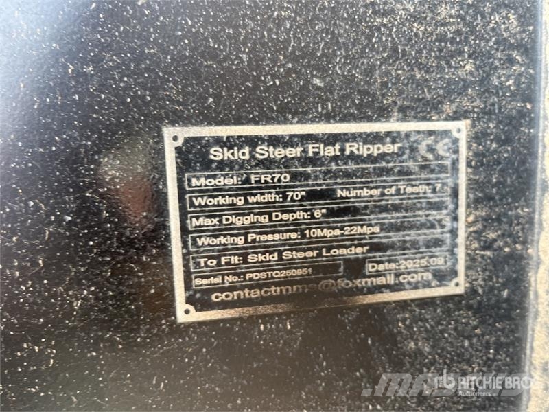 GIYI FR70 1830 mm Skid Steer Ripper Scarifier (Unu Scarifiers