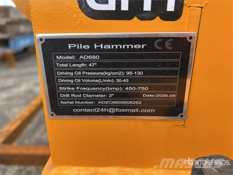  GIYI GY-AD680 Skid Steer Post Driver (Unused) Fencing equipment