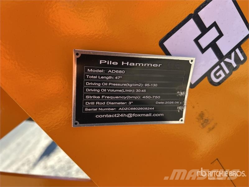 GIYI GY-AD680 Skid Steer Post Driver (Unused) Fencing equipment