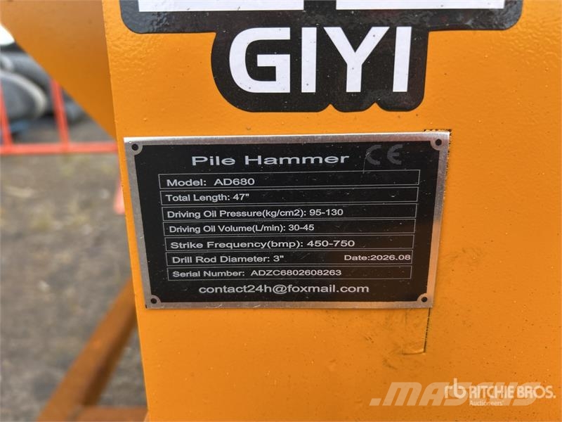GIYI GY-AD680 Skid Steer Post Driver (Unused) Fencing equipment
