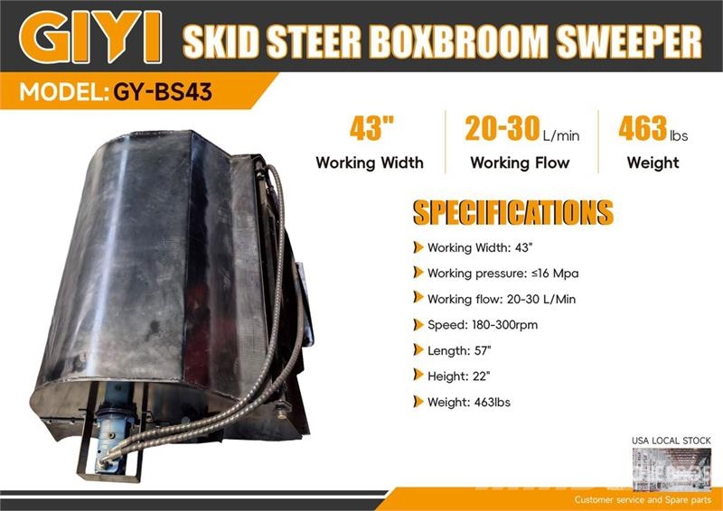 GIYI GY-BS43 43 in Mini Skid Steer Sweeper (Unused Süpürgeler