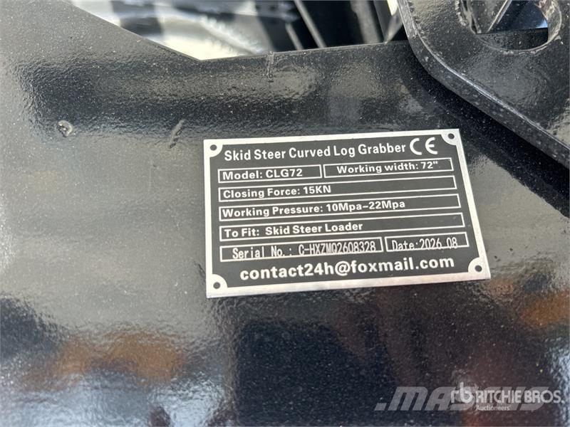 GIYI GY-CLG72 72 in Log Skid Steer Grapple (Unused Грейферы