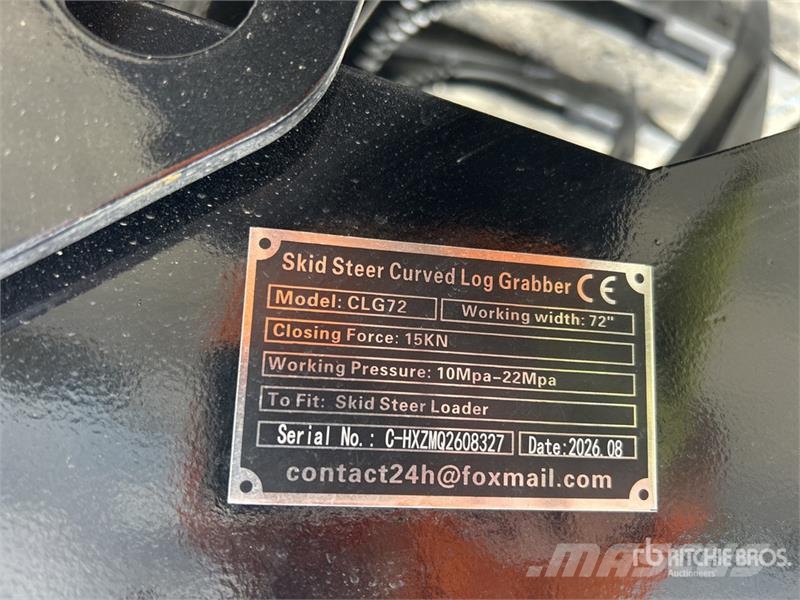  GIYI GY-CLG72 72 in Log Skid Steer Grapple (Unused Грейферы