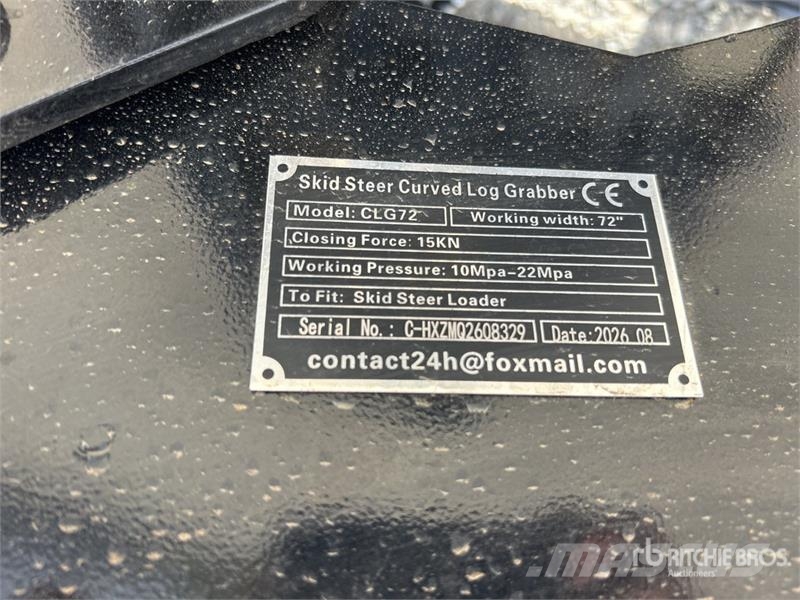  GIYI GY-CLG72 72 in Log Skid Steer Grapple (Unused Грейферы