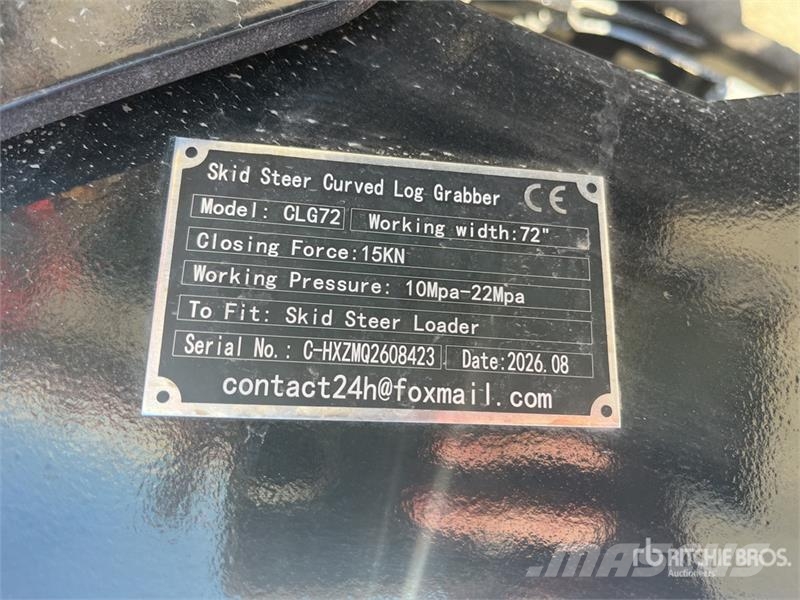  GIYI GY-CLG72 72 in Log Skid Steer Grapple (Unused Grapples