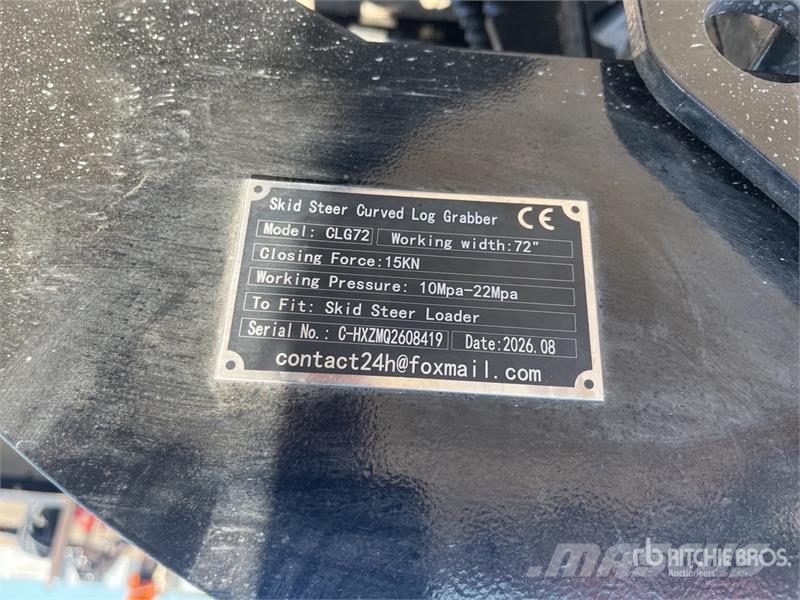 GIYI GY-CLG72 72 in Log Skid Steer Grapple (Unused Grapples