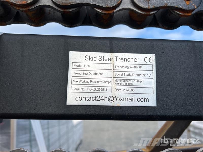 GIYI GY-D93 39 in Skid Steer Trencher (Unused) Trenchers