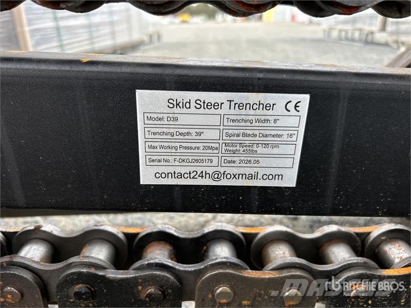 GIYI GY-D93 39 in Skid Steer Trencher (Unused) Trenchers