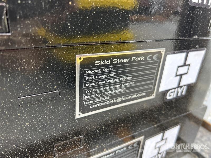 GIYI GY-DHC 60 in Skid Steer Forks (Unused) Pallgafflar