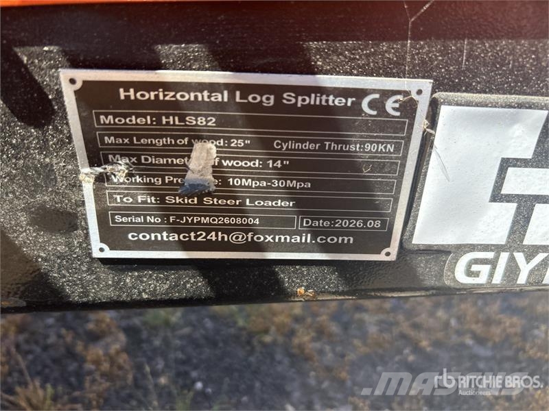  GIYI GY-HLS82 25 in Skid Steer Log Splitter (Unuse Cepilniki, lesni drobilci, in žage