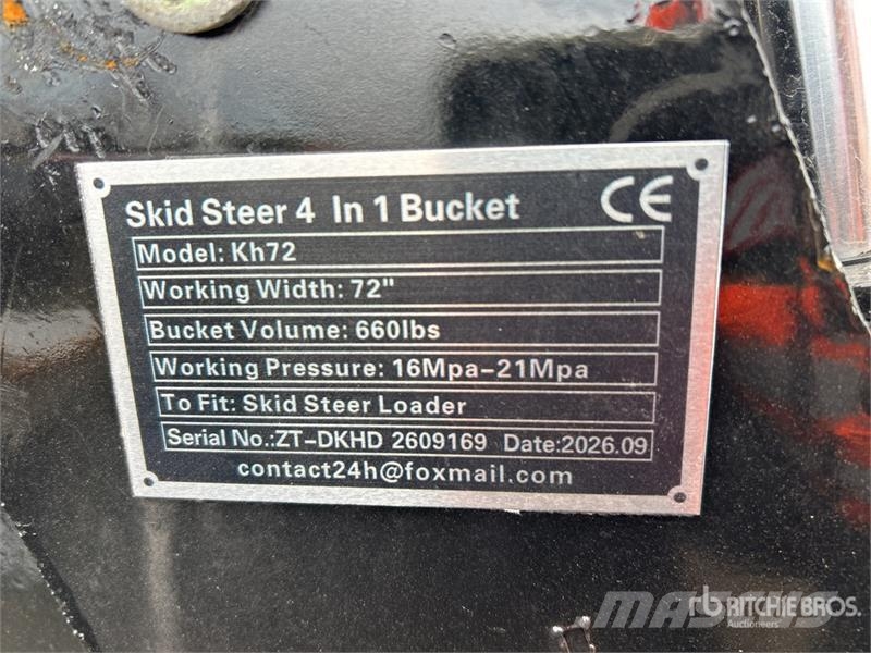  GIYI GY-KH72 72 in Multi-Purpose Skid Steer Bucket 挖斗