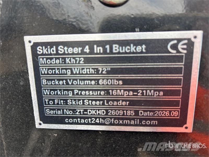  GIYI GY-KH72 72 in Multi-Purpose Skid Steer Bucket 挖斗