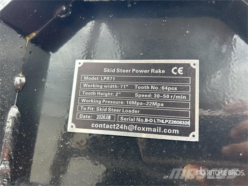  GIYI GY-LPR71 Skid Steer Power Rake (Unused) Rastrilladoras y rastrilladoras giratorias