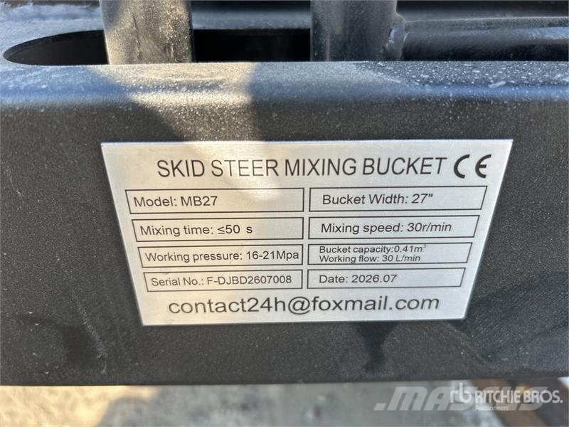 GIYI GY-MB27 685 mm Skid Steer Concrete Mixer Bétonnière